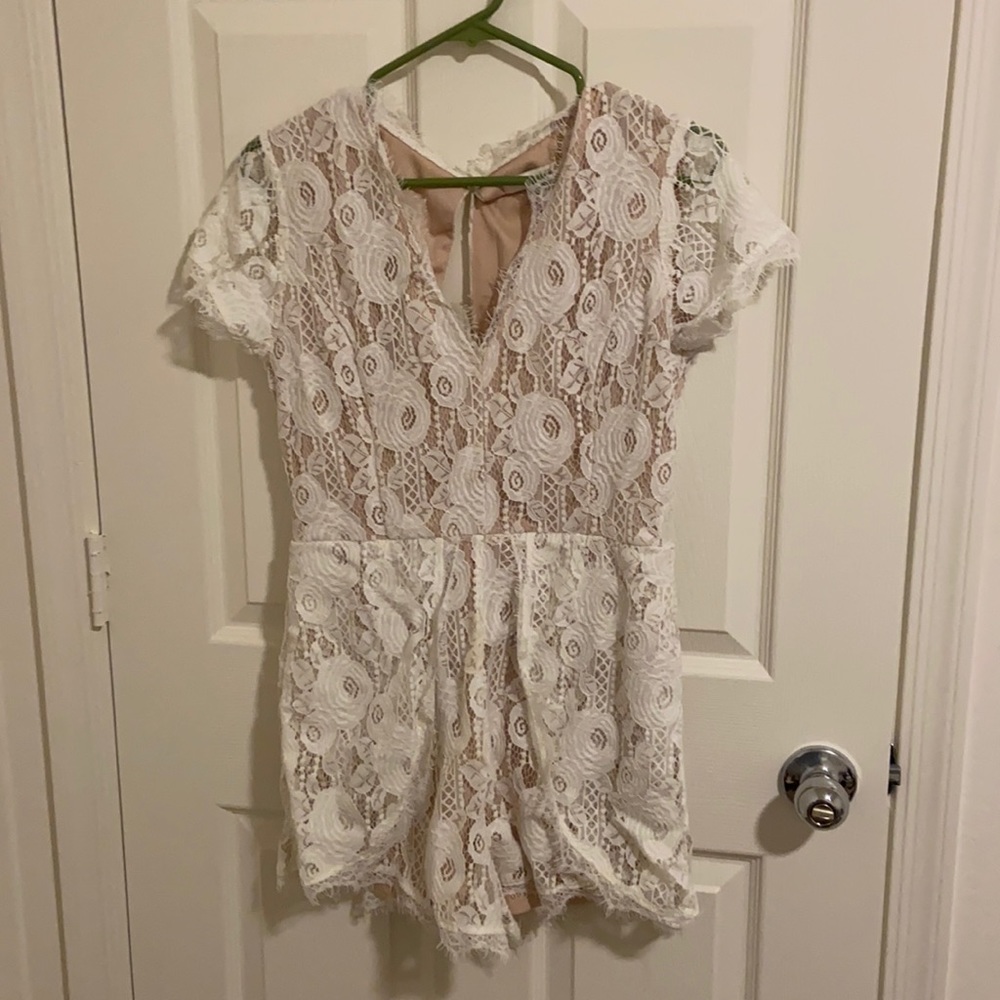 Francescas White Lace Romper